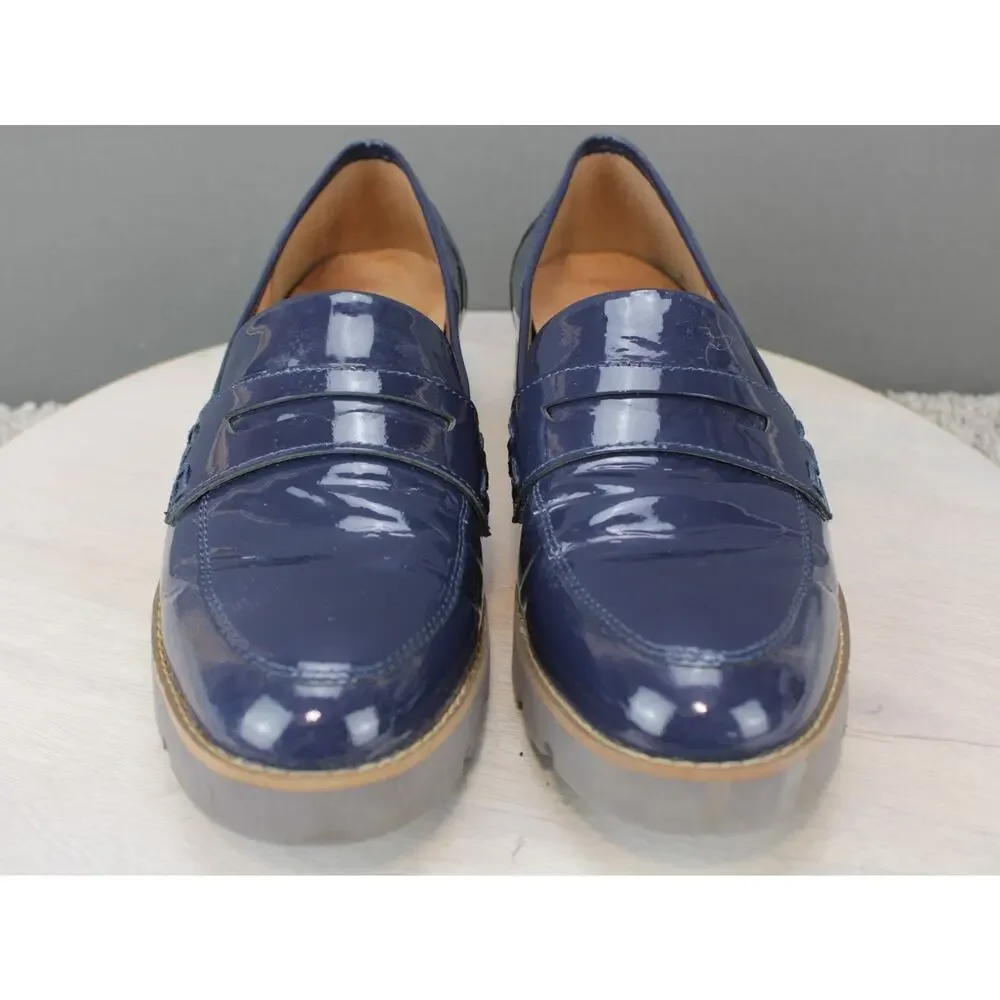 Vionic Cheryl II Loafers Womens 10 Navy Blue Leather Orthotic Comfort Flats - Picture 2 of 7